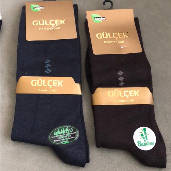 Bambu Gold Men socks Gray,brown,black,navy blue Nw - Picture 3 of 8